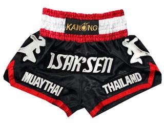 Personalise Black Muay Thai Shorts : KNSCUST-1168